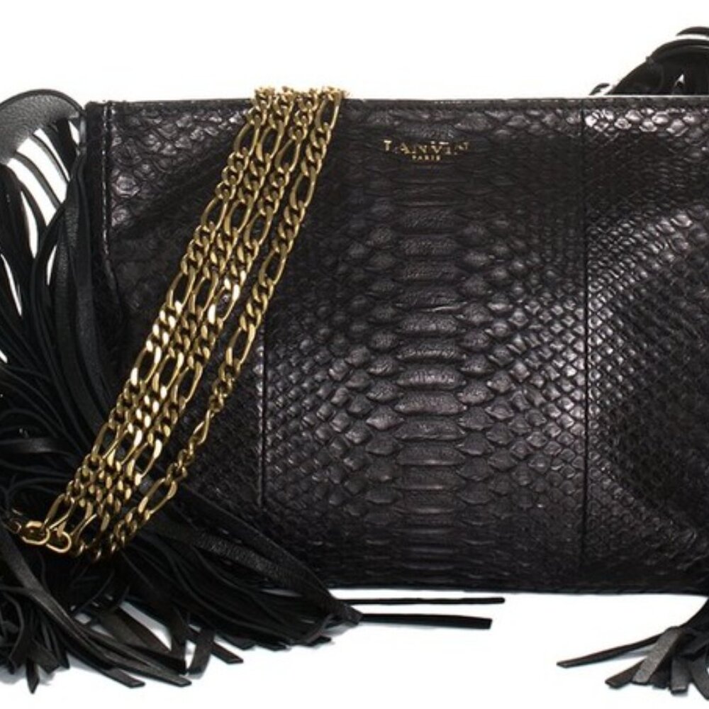 Lanvin Tribale Python Fringe Bag - image 4